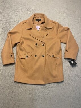 Marc New York Double-Breasted Camel Peacoat